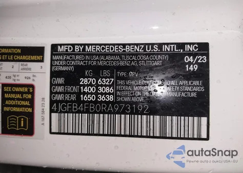 2024 Mercedes-Benz Gle 350 4Matic z USA, uszkodzony, nr VIN 4JGFB4FB0RA973192